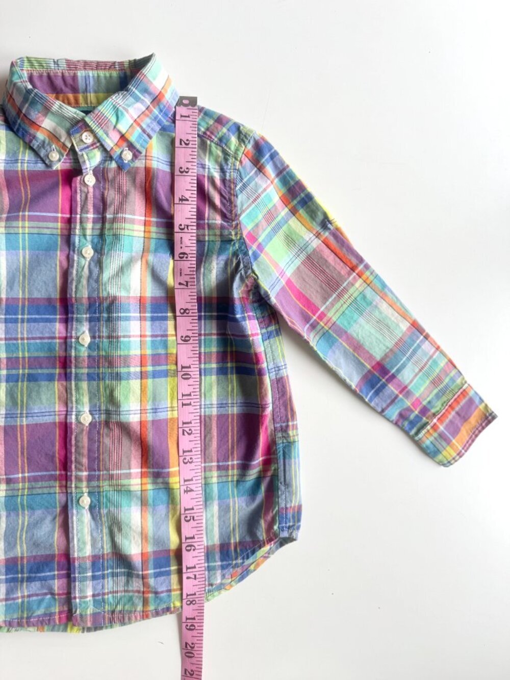 Boys' RALPH LAUREN Madras Plaid Cotton Poplin Button Up Shirt, Size 4 - Picture 7 of 8